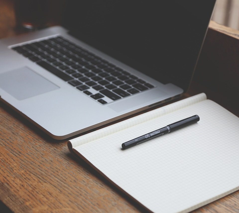 desk, laptop, notebook